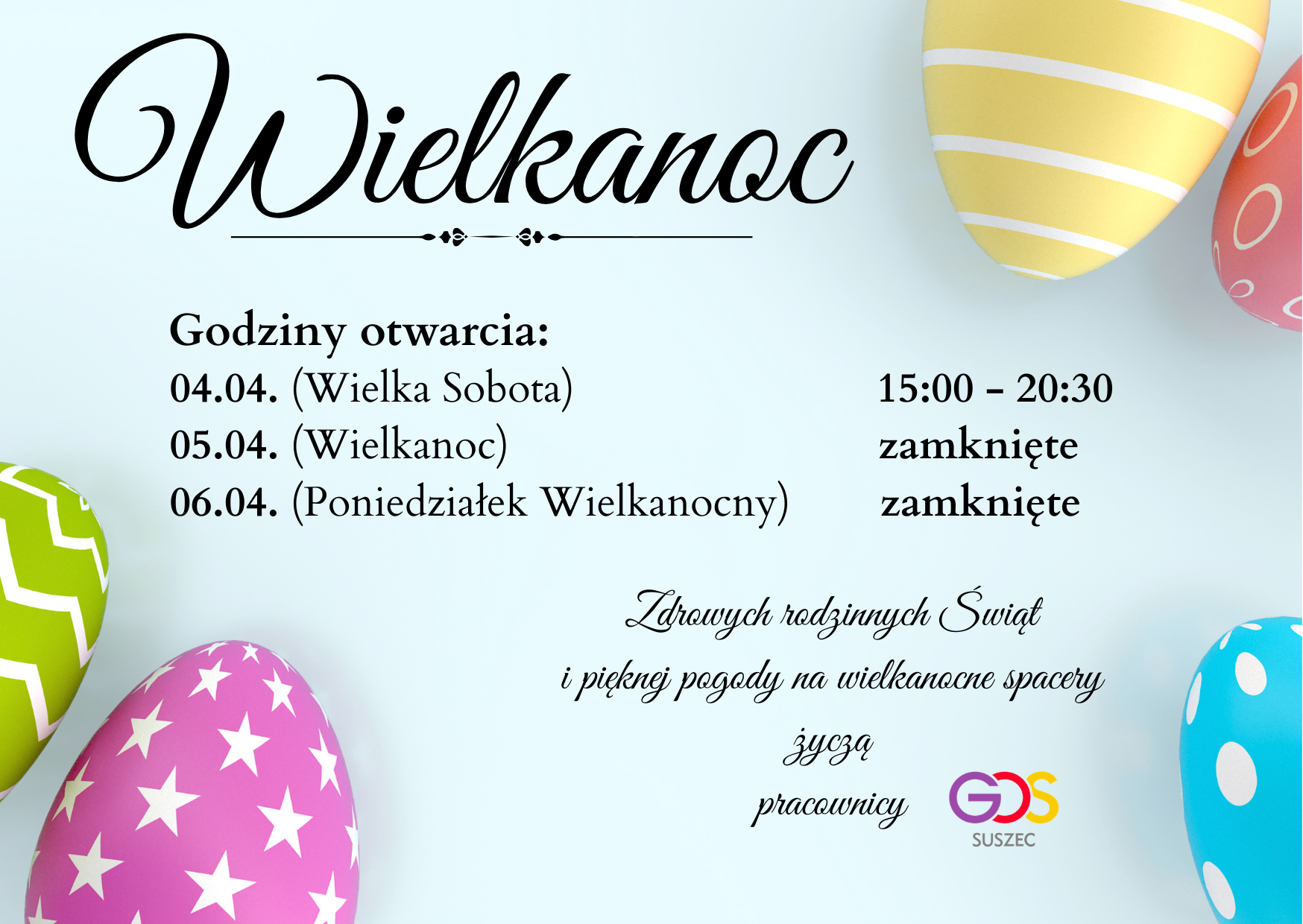 Wielkanoc - godziny otwarcia